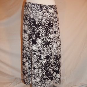 Long, Patterned Black and White Skirt